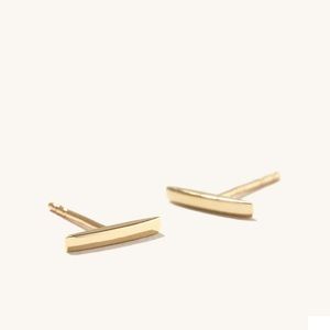 Mejuri 14K Gold Bar Studs